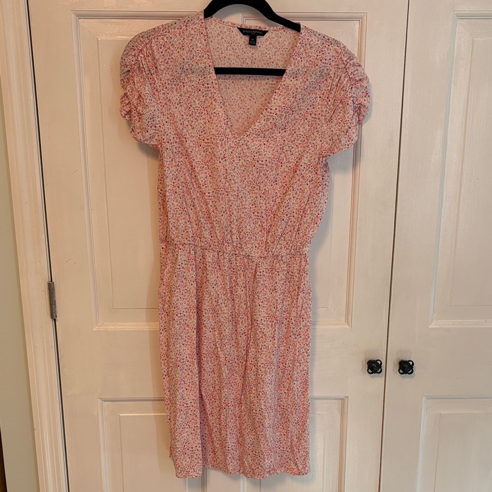 Banana Republic Pink Floral Midi Dress